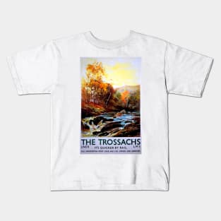 Vintage Railway travel poster the Trossachs Kids T-Shirt